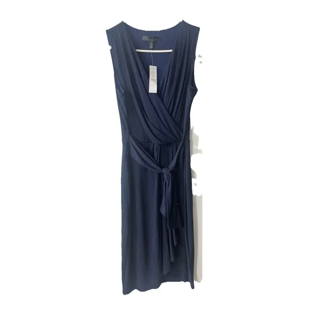 NWT $130 White house black market Dress Sleeveless Wrap Dress Womens WHBM 2
